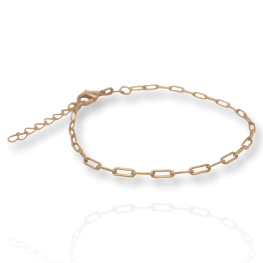 Dainty Tiny Gold Paper Clip Link Bracelet